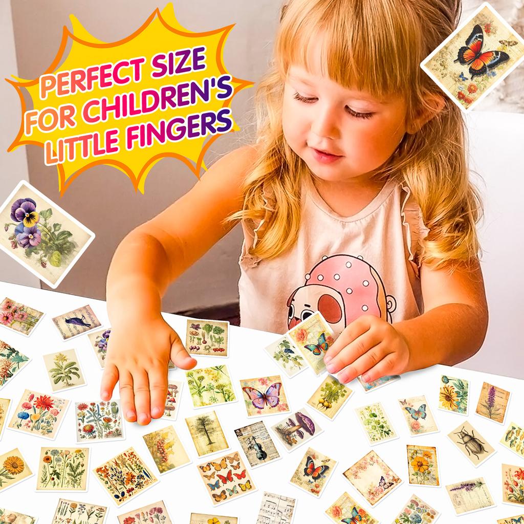 50 Yellowing Art Stickers New Product Retro Years and Leisure Time Creative Hand Account DIY Material Decoration