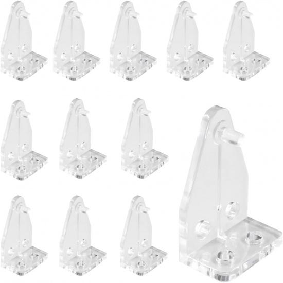 Plastic Hold Down Brackets, 12 Pcs 1” Clear Plastic Blinds Hooks Blind Holder Replacements for Horizontal Blinds Shades Windows Doors