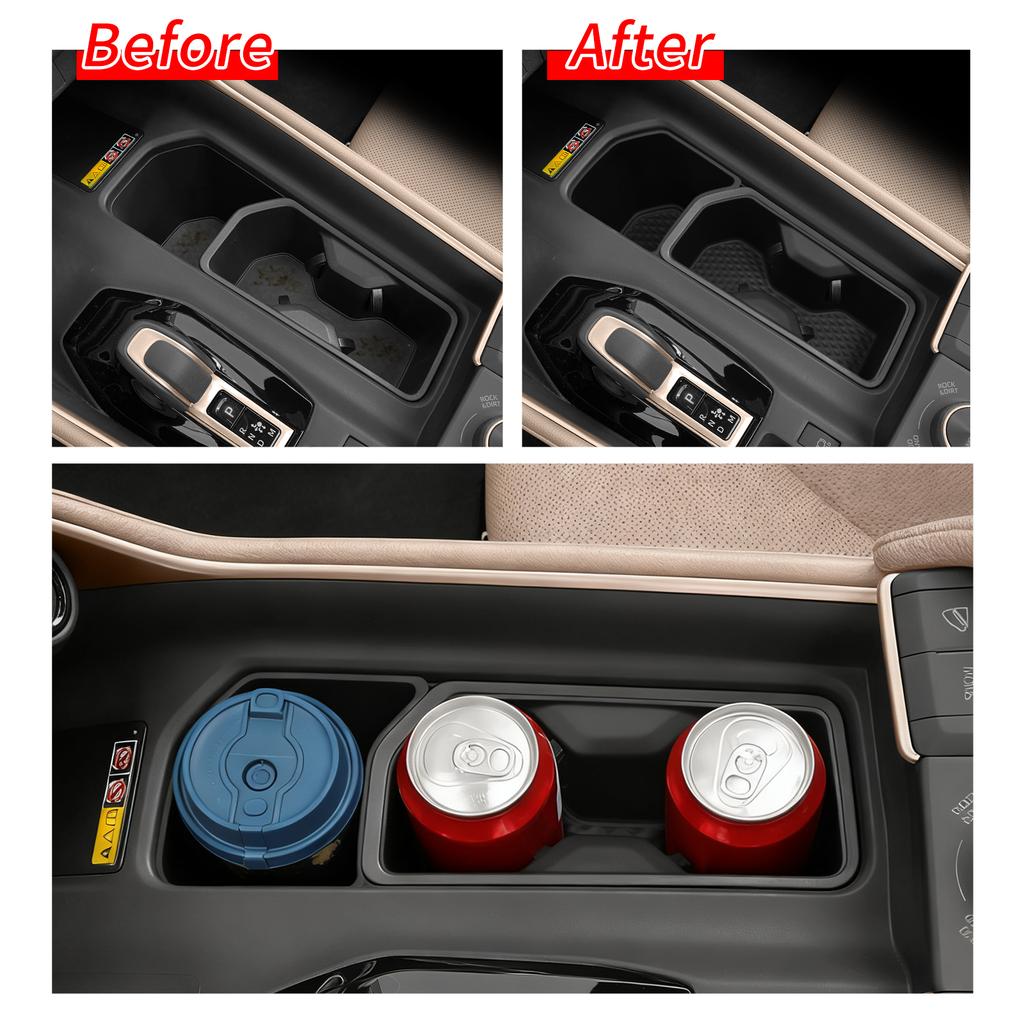 for Toyota Grand Highlander 2024-2026 Center Console Cup Holder Shock-Absorbing Storage Tray TPE Car Accessories 2PCS
