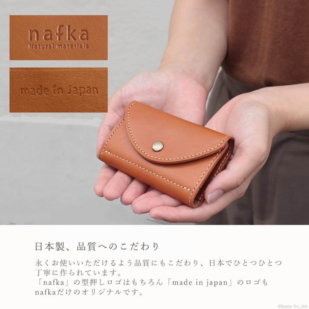 Nafka Women's Key Case, Smart Key Compatible, Genuine Amarillo Leather, 4-Key Hook, Made in Japan [NFK-72112] (Gray)