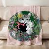 Cute Vintage Cartoon Cat Fashion Brand Flannel Soft Warm Plush Blanket Sofa Living Room Pet Hogar Bedroom Gift Home Car Portable