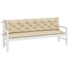 VidaXL Set of 2 Garden Bench Cushions, Bench Cover with Tie Strings, Waterproof Outdoor Cushion, Beige 361738
