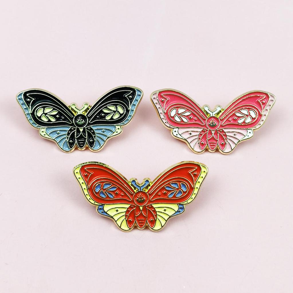 Butterfly Cartoon Insect Brooch Pin - Unique Design Alloy Badge and Corsage Accessory