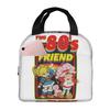 Bolsa de almuerzo aislada Rainbow Brite con corazón de arcoíris para mujeres Niños Cajas de comida portátiles Fiambrera térmica Bolso Tote