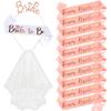 13-Piece Bachelorette Party Set: Metal Crown, Headband, Veil, Sash, Bride & Bridesmaid Gifts