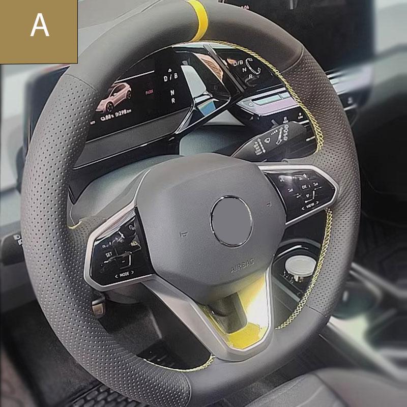 Coprivolante Personalizzato Per Volkswagen ID3 ID4 Crozz ID6X ID4X Touareg Cucito a Mano 3 Design Ausiliari Pelle Scamosciata