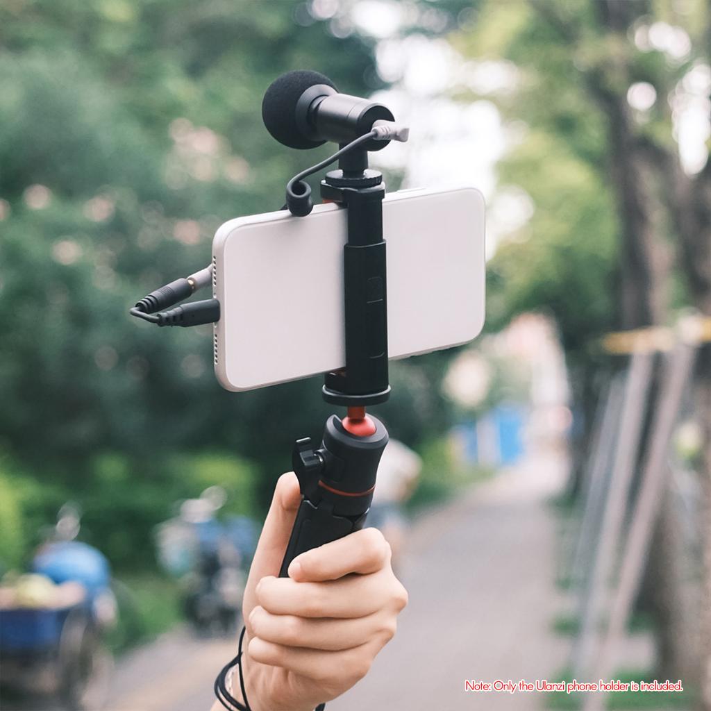 Mini Vlog Live Streaming Smartphone Clip Adjustable Phone Holder with Cold Shoe Mount 1 4 Inch Screw Hole for 55 90mm