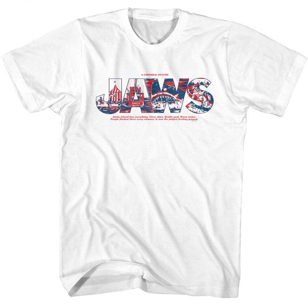 Jaws 70 Thriller Movie Amity Island Perfect Feeding Ground Men T Shirt XXL