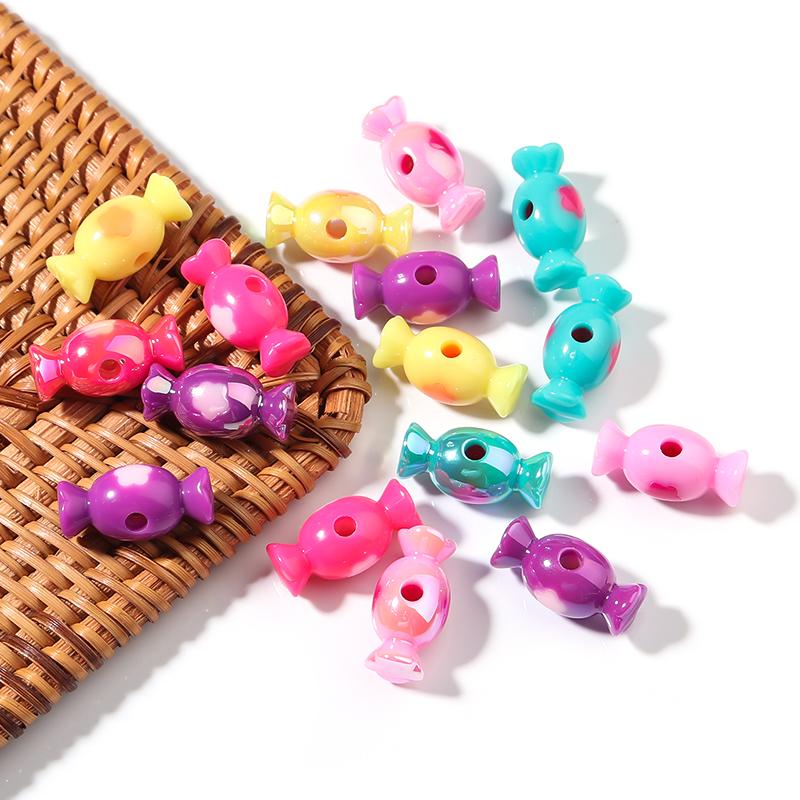 10/30pcs Candy Shape Acrylic Beads Sweet Loose Spacer Beads For Jewelry Making DIY Bracelet Necklace Phone Key Chain Accessories