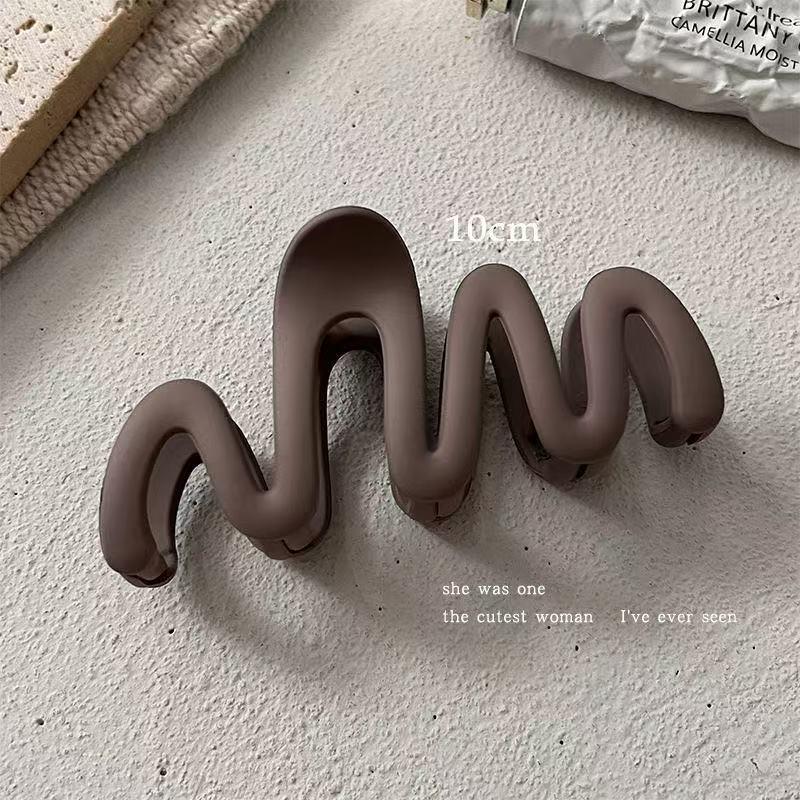 

Элегантный матовый черный зажим для волос в корейском стиле - Большой, универсальный зажим для прически кофейный