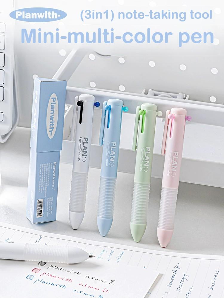 3/12 Color 3 in 1 Multi Functional Click Gel Pen Retractable Ballpoint Pen for Journal Writing Stationery School Office Supplies