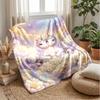Fantasy Unicorn Art Theme Blanket Lightweight Warm Flannel Blanket Decorative Throw Blanket for Home Decoration