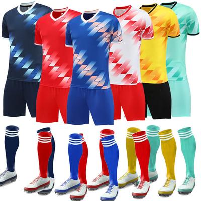 Voetbalpak Mannen Kinderen Volwassenen Student Spel Training Set Korte Mouw Sport Gedrukt Shirts Zomer Dames