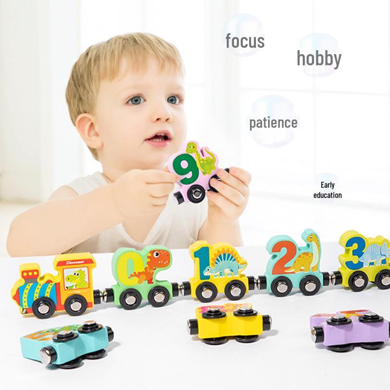 Children's Magnetic Train Set: Wooden Educational Puzzle Compatible with Brio Tracks