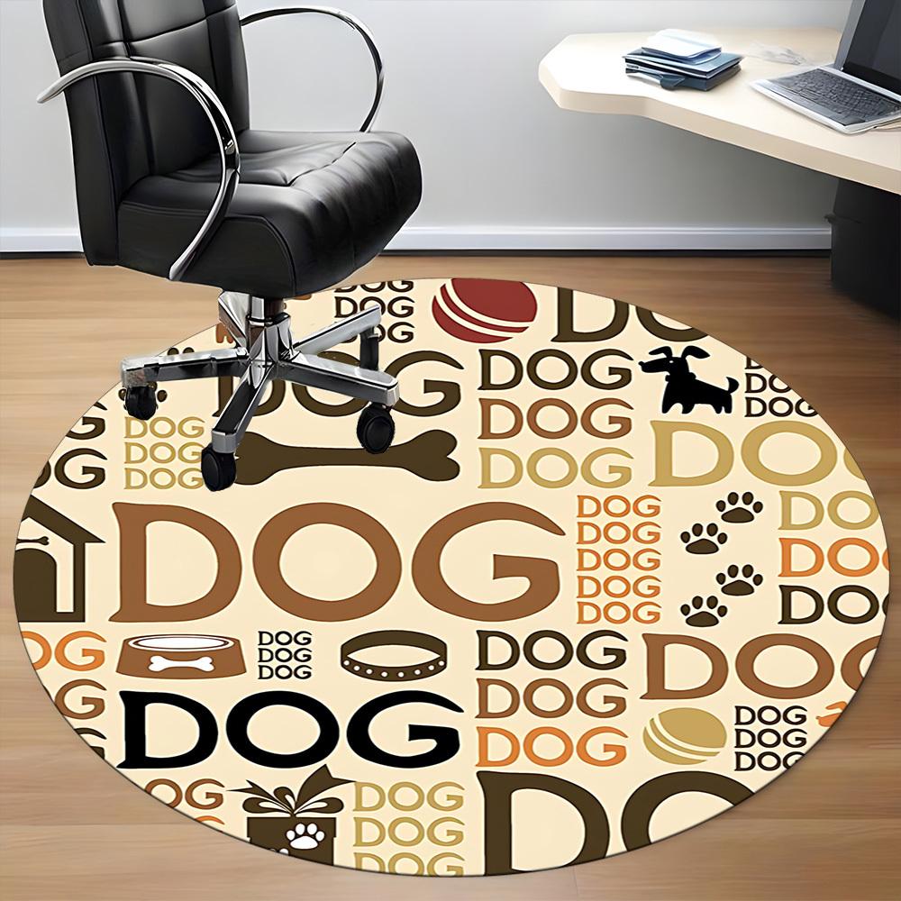 1pc Doggy Office Round Rug, Non-slip, Soft and Durable Office Rug for Interior Decoration, Perfect for Office, Beautiful Decoration Yy260323065