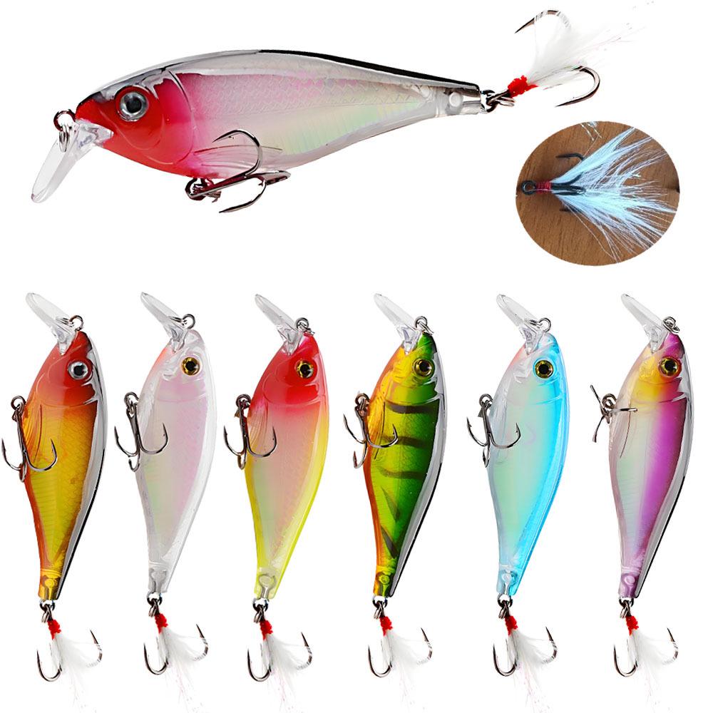 Wide Lip Floating Minnow Lure 8.5CM, 12.3G Rattle Hard Bait
