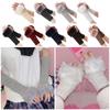 Twist Fingerless Gloves Thick Women Gloves Twist Long Knitted Gloves  Women Girls