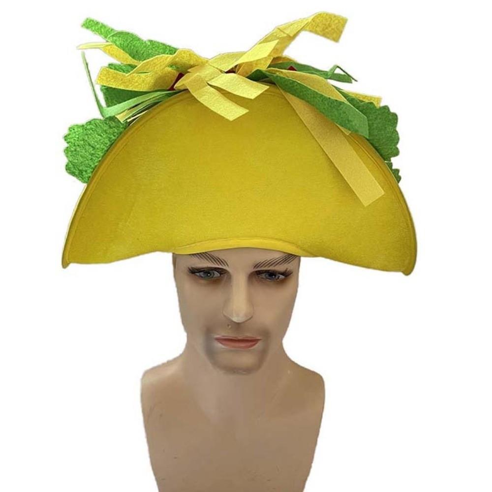 Kreativer Halloween Pommes-Hut Stoff Personalisierter Taco-Haarreif Lustiger Gelber Kreativer Pizza-Hut Cosplay