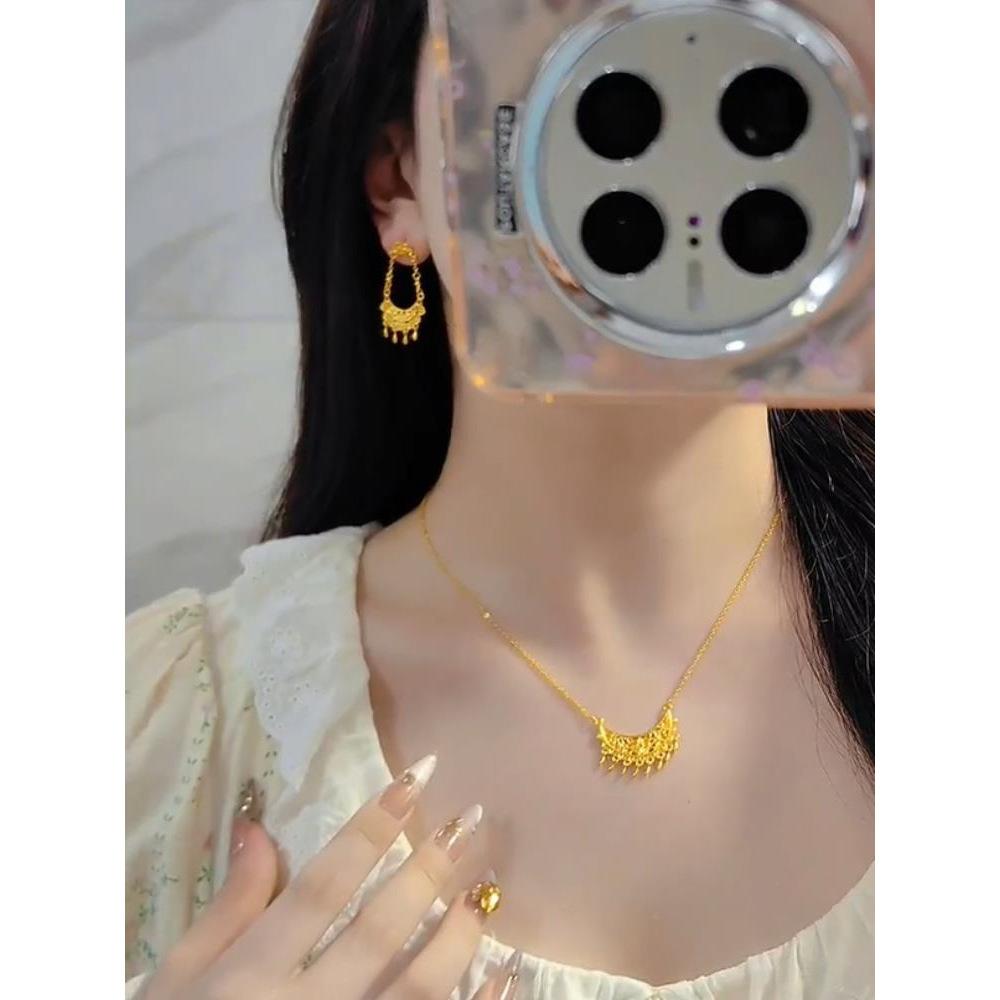 Exotic Tassel Necklace Exquisite and Versatile Good-looking Ethnic Style Clavicle Chain Mild Elegant Retro