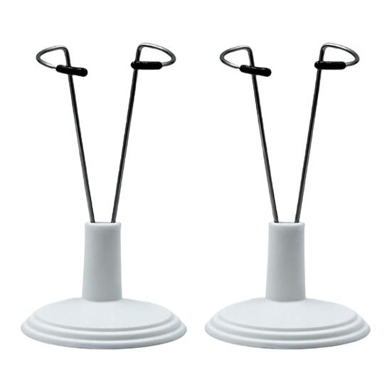 

Регулируемые подставки для кукол Металлический держатель для плюшевых игрушек для кукол 4-8 дюймов Легкая сборка Органайзер для кукольных аксессуаров для витрины Домашний декор 2pcs белый