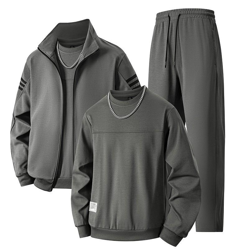 Mens Sportswear Set Casual Hoodless Stand