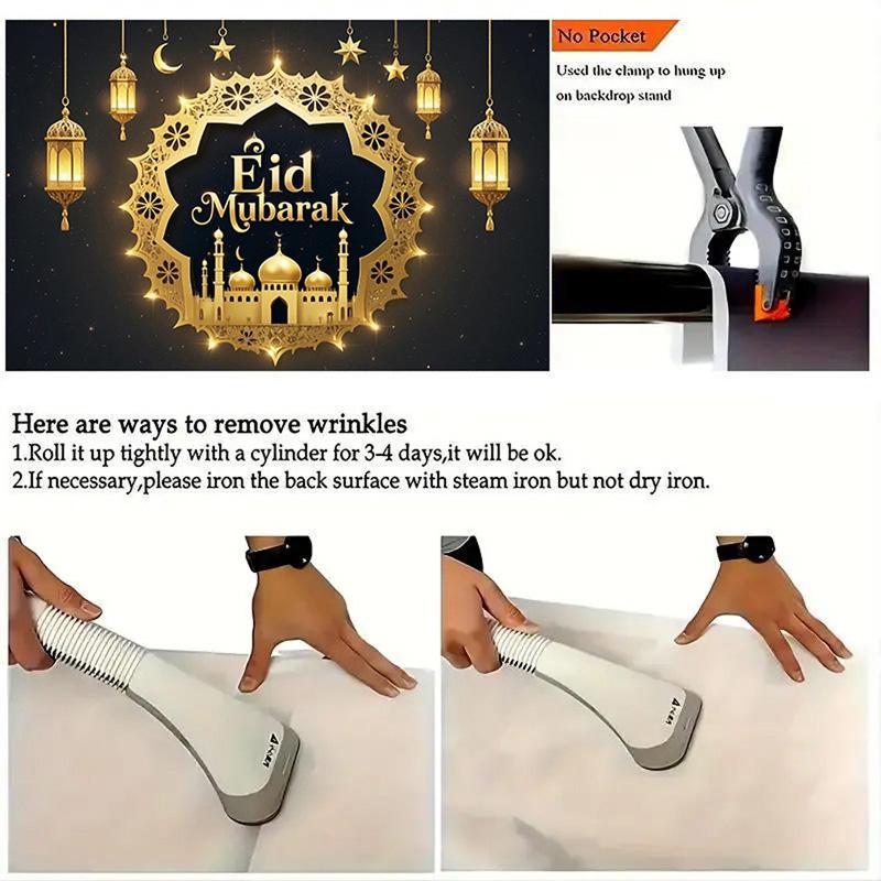 Eid Al-Adha Backdrop,Golden Lantern & Mosque Design,Ramadan Festival Photography Background,Photo Booth Prop,for Studio Photography,Event Supplies