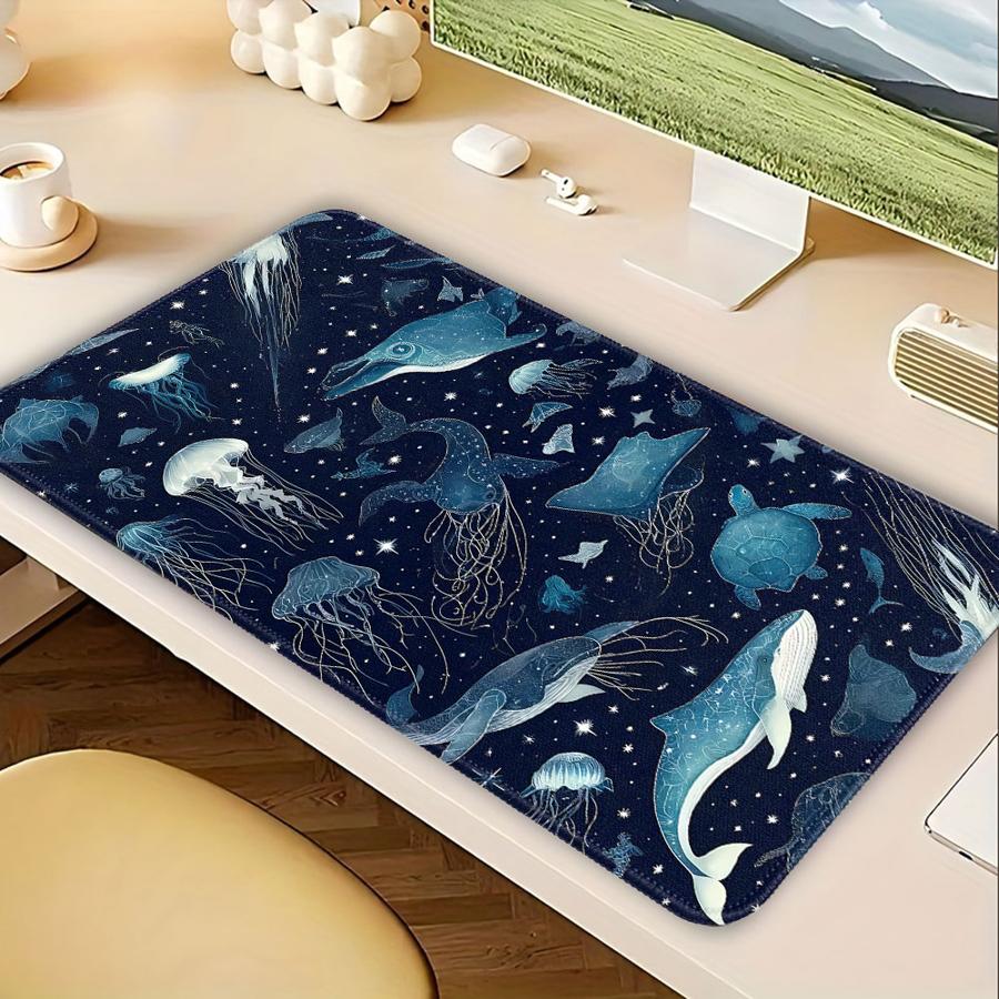 Deep Sea Blue Fish Mouse Pad Computer Laptop Pad Desk accessories Keyboard Mouse Pad Game Console Pad office Pad Anti slip