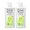 Clear Anti-Dandruff Oil Control Shampoo, Lemon Scent, 2x500ml