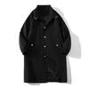 Spring and Autumn Windbreak Men's Mid To Long Coat Men's Jacket Solid Color Single Breasted Lapel Out Fashion Casual Men's Wear