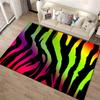 Rainbow Zebra Stripe Pattern Carpet, Modern Vibrant Colorful Decor Suitable for Use As an Anti-slip for Living Room Bedroom Sofas
