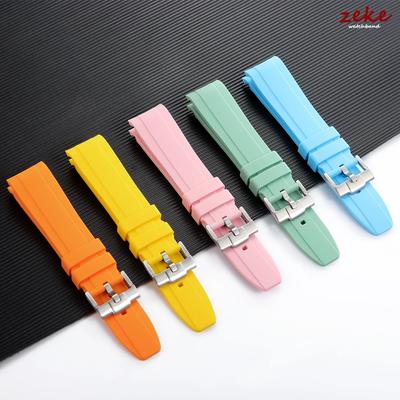 High Quality Curved End Rubber Strap 20mm 22mm Silicone Watch Band for Swatch for Omega Moonswatch Bracelet Waterproof Wristband