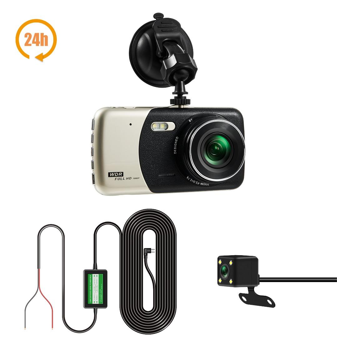 

Автомобильный видеорегистратор HD 4-дюймовый двойной объектив для вождения рекордер ночного видения камера заднего вида