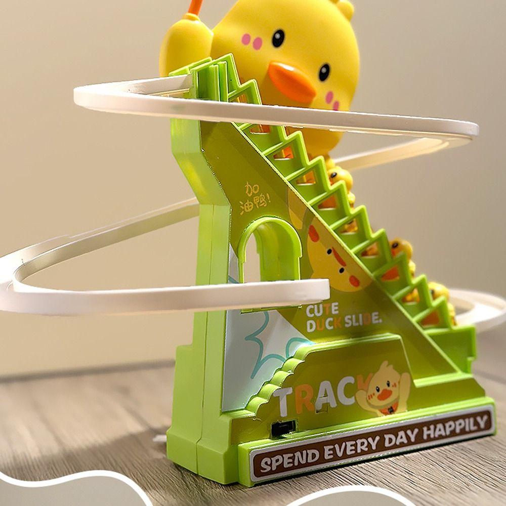 Cartoon Electric Duck Track Toys Cute Interactive Escalator Toy Duck Roller Coaster Toy Children