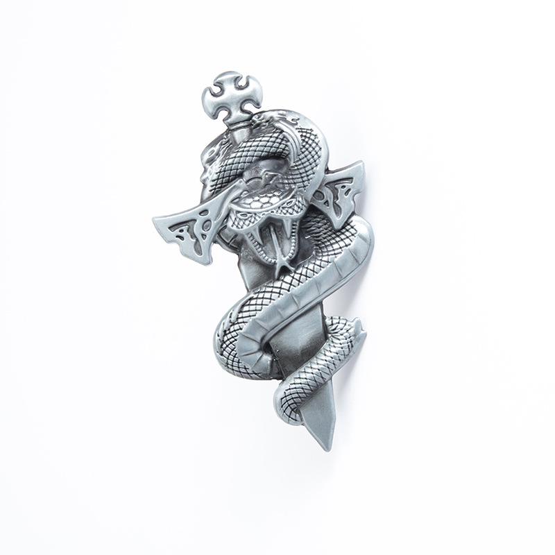Viper Knight Sword Alloy Belt Buckle - Trendy, Smooth, Fashionable Plate Accessory