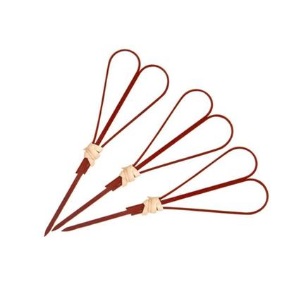 Bamboo Cocktail Picks - BBQ PARTY - 9 Cm - Heart Shape - Pack of 50 - Disposable