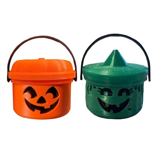 Halloween Kürbiseimer Miniaturdesign Kürbis Orange Eimer Mini Aufbewahrungsbehälter Festliche Halloween-Dekoration