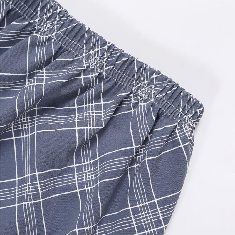 Pijama bărbați Primăvară și Toamnă Imprimate Mânecă Lungă Pantaloni Pijamale Casual Haine de Casă Cardigan Pijamale Carouri Haine de Casă