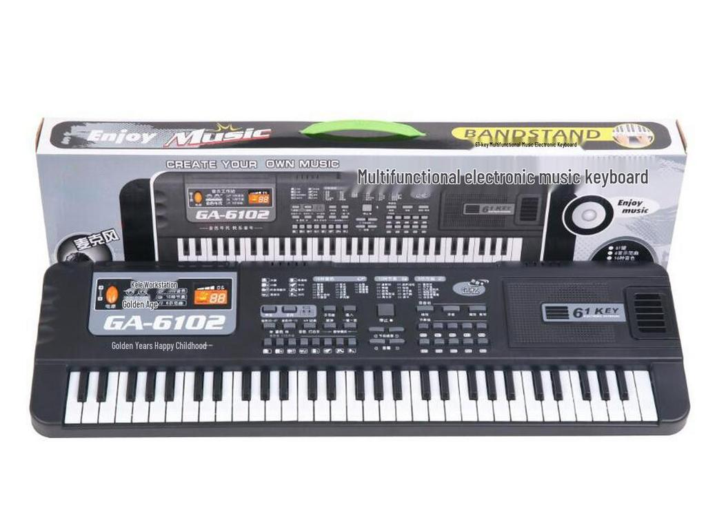 61-Key Children's Electronic Keyboard with Microphone - Educational Musical Toy Piano with Power Supply
