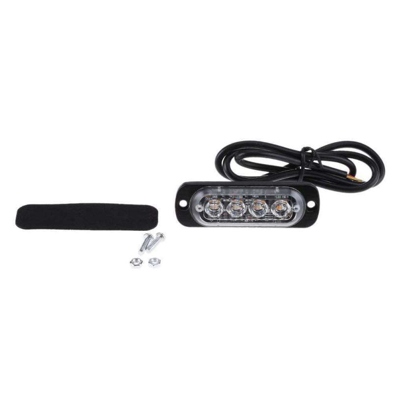 12V- 24V Warning Light 4 LED Bar Car Truck Strobe Flash Emergency Light Lamp