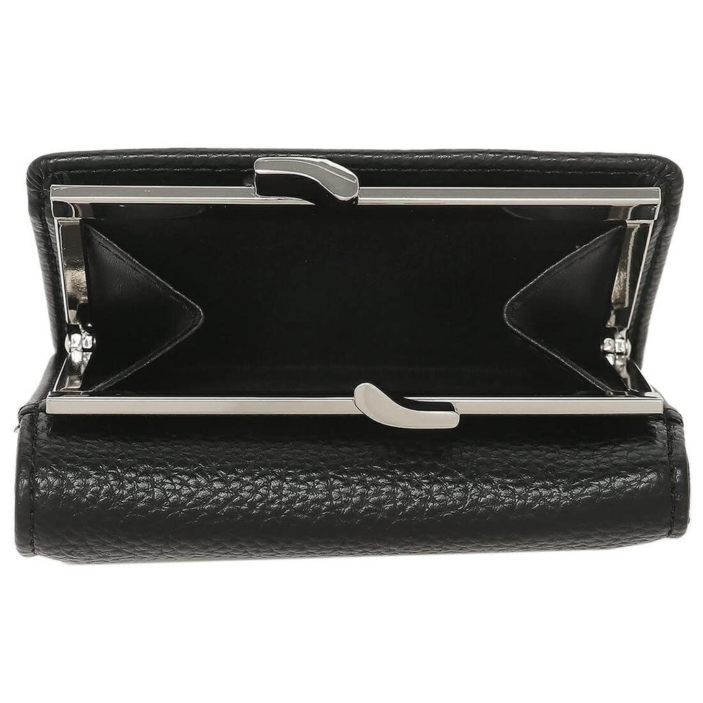 Vivienne Westwood Vegan Grain Wallet with Clasp 51010018 S000D N403 Tri-fold Closure, Black, Women's, [Used]