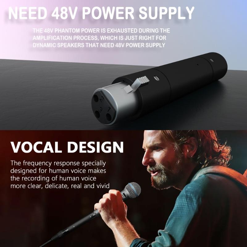 Professional Microphones Boosters Preamplifier Provides 28dB Gains for Dynamic Microphones in Studio Recording