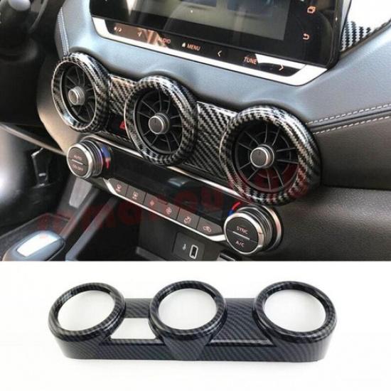 For Nissan Sentra   Carbon Fiber Look Center Air Vent Outlet Cover Trim
