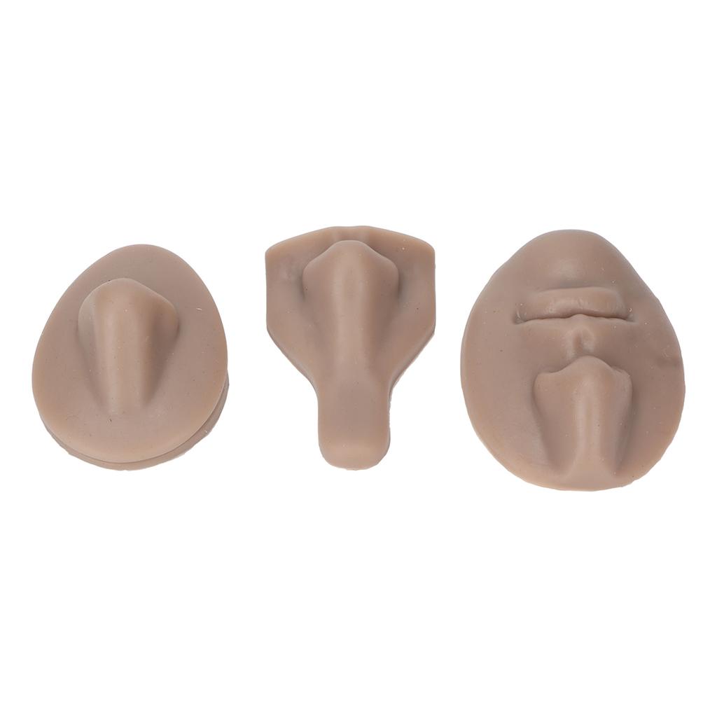 Silicone Nose Model Set Simulation 3D Soft Practice Nose Model for Nose Suture Teaching Exercise Dark Skin Color