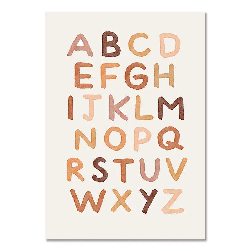 Nursery Wall Posters Sun Rainbow Canvas Painting Alphabet Print Number Poster Nordic Wall Art Pictures for Kids Room ati