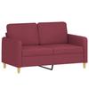 3 Piece Sofa Set with Cushions Wine Red Fabric
