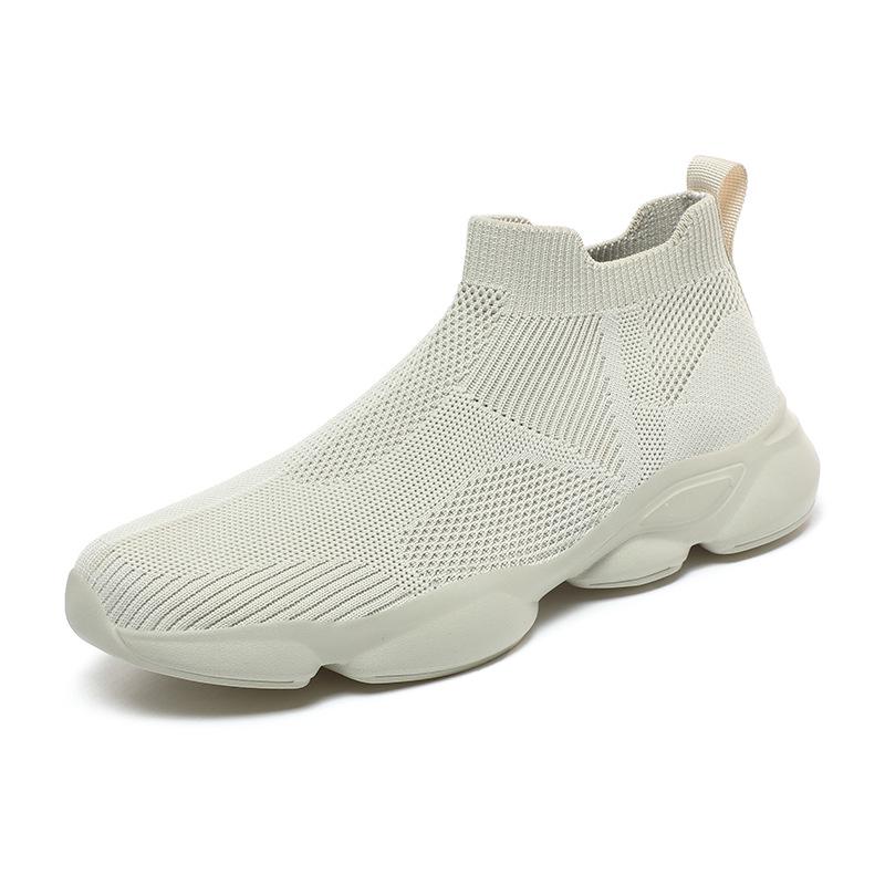 Men's 48 Large Flyknit Casual Dad Shoes - Mesh One-Step Slip-On Style