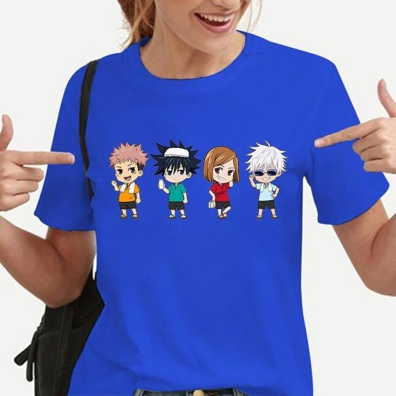 Funny Cartoon Character Graphic T Shirt Women Fashion Crew Neck Loose Short Sleeve Streetwear Casual Anime Harajuku Tees