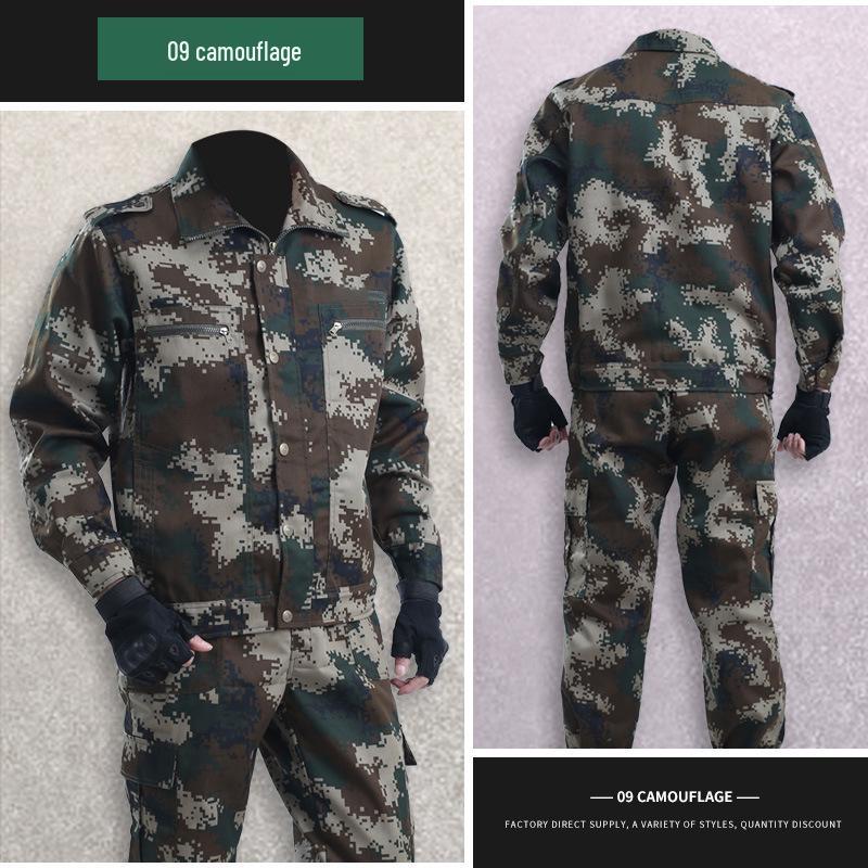 Unisex Camouflage Training Suit Set for Summer and Autumn - Durable, Lightweight Workwear for Students