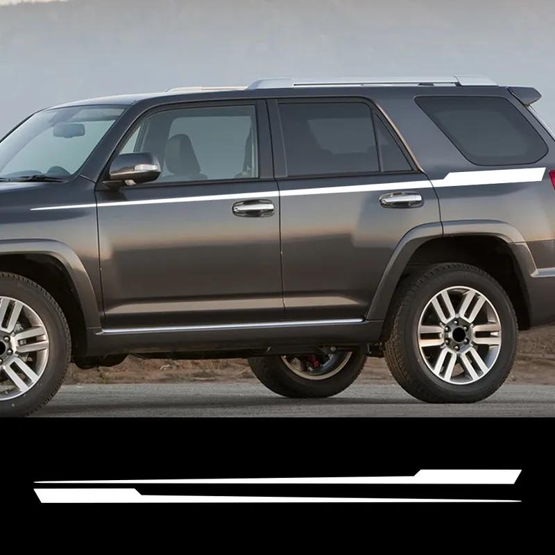 2PCS Car Sticker Long Stripe Sticker Car Side Skirt Body Door Decal Car Exterior Decoration Accessories For Toyota 4runner TRD