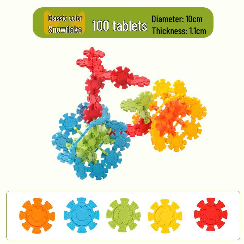 Tongcai 26cm Educational Snowflake Building Blocks - Sensory Integration & Parent-Child Interaction Toy